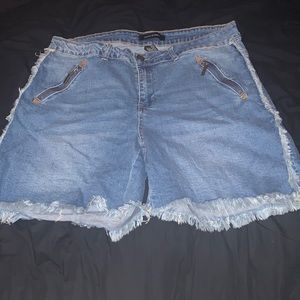 ashley stewart fringe shorts